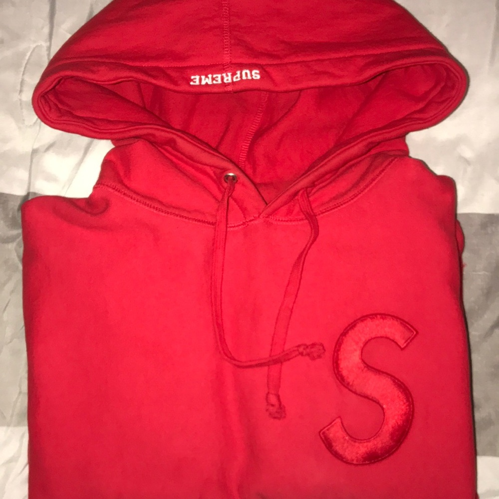 Red Supreme Tonal S Logo Hoodie (Trade/Offer)